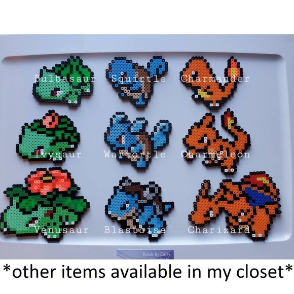 Squirtle Charmander Bulbasaur Magnets - Handmade Pokemon Home Decor - Kids Room - Picture 2 of 2